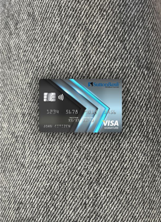 Download USA Ohio SUTTON bank visa signature card photolook front Photoshop template